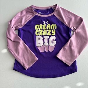 Under Armour Girls 4T Purple Dream Crazy Big Long Sleeve Activewear Shirt